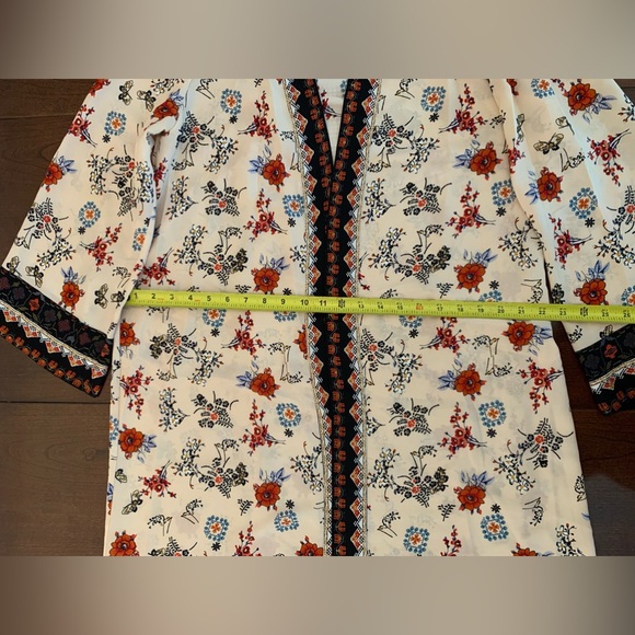 Chelsea & Violet Kimono Duster Asian Floral Boho Chic Lightweight Size Large - Picture 8 of 9